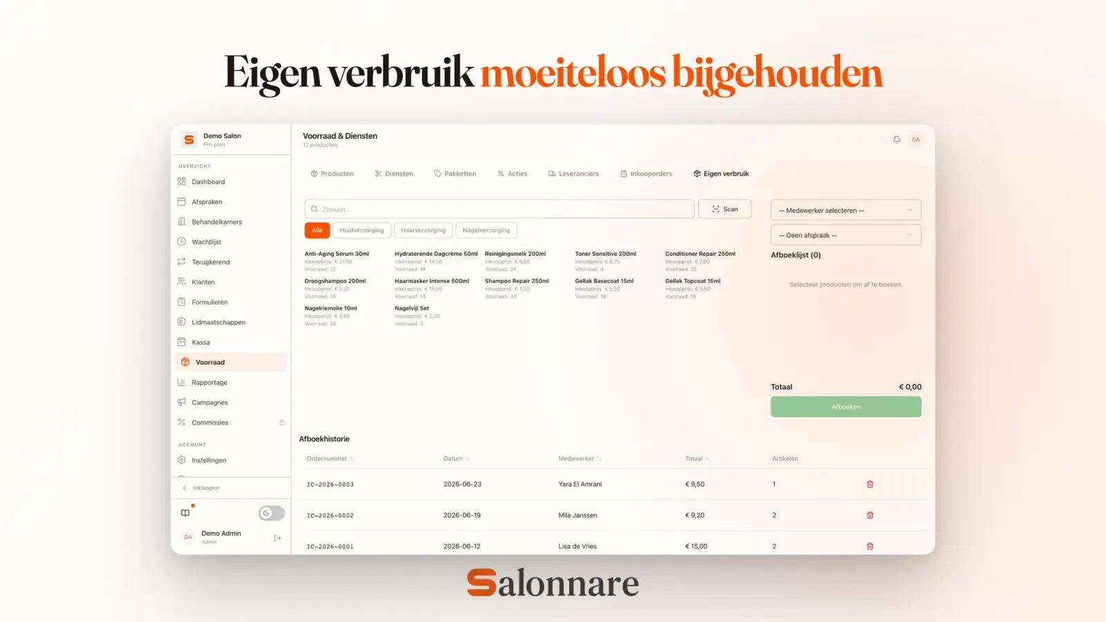 Eigen verbruik bijgehouden